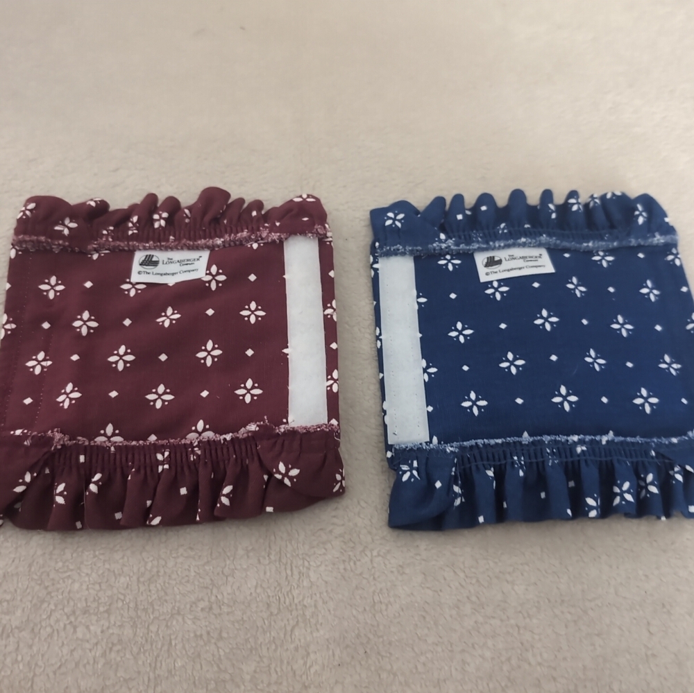 2 Longaberger Handle Grippers- Classic Blue & Paprika